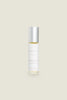 A clear roller bottle of Headache Ease essential oil blend with a white cap, labeled with the product name and branding.